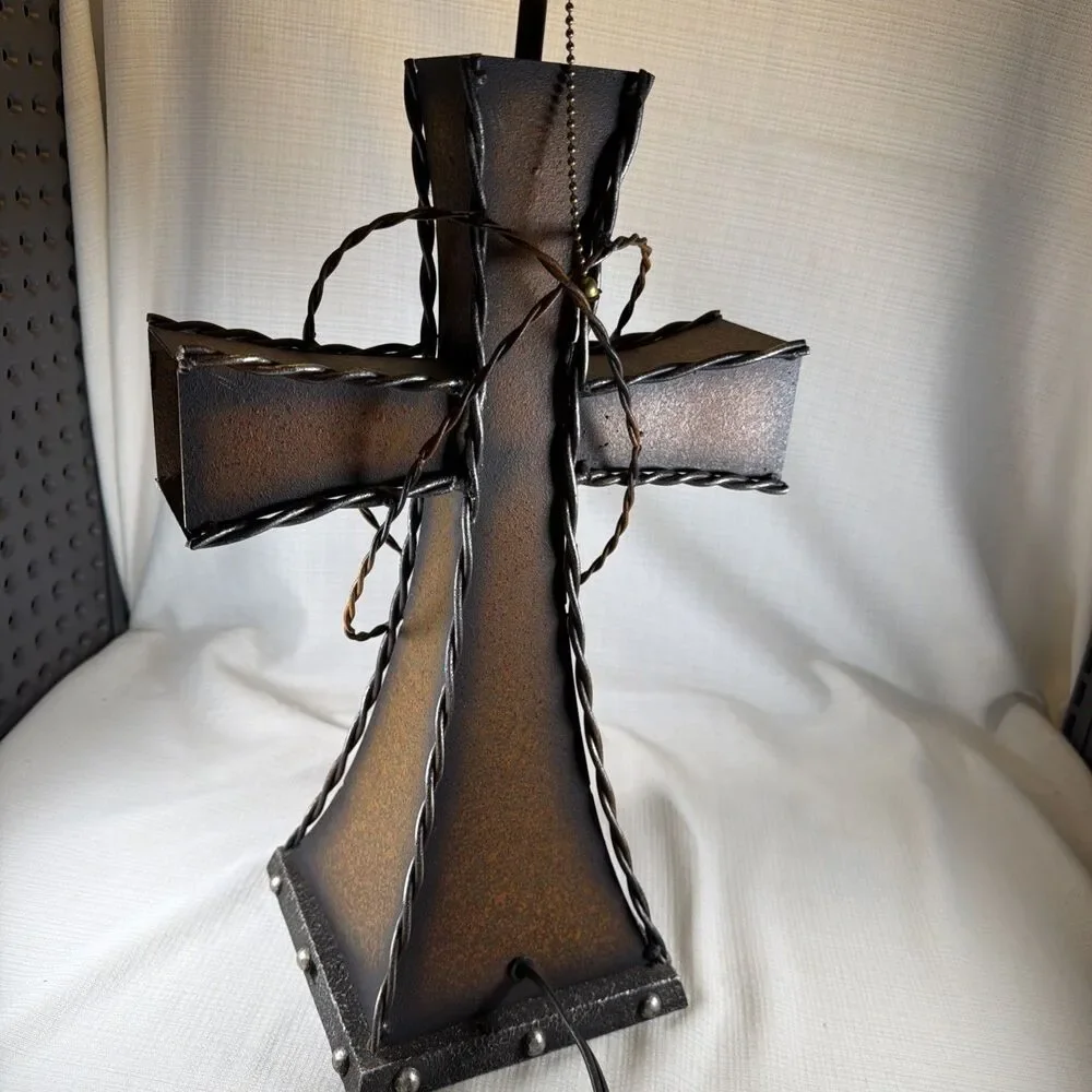 Rainbow Inc. Dallas TX Rustic Western Cross Table Lamp (Model RA1373)